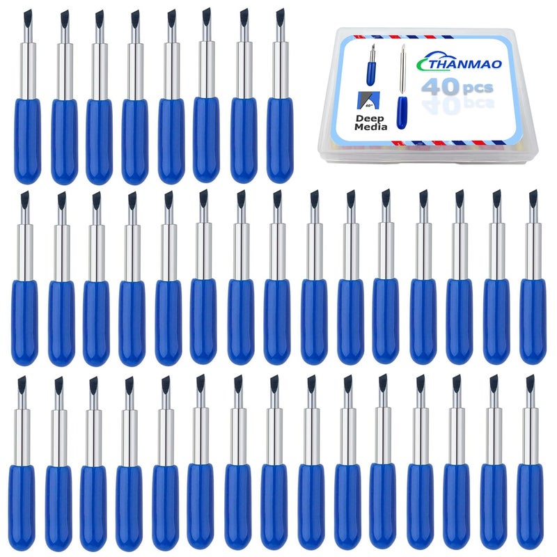 THANMAO 40 Pcs Replacement Blades Compatible with Explore Air 2/Air 3 /Maker/Maker 3 /4Cutting Machines-includ 40 PCS Deep Cut Blades - Image 1